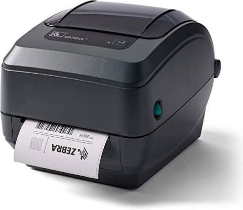 Zebra GK420t Thermal Transfer Label Printer With Power Adapter – Used