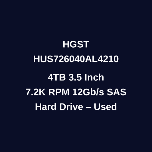 HGST HUS726040AL4210 4TB 3.5 Inch 7.2K RPM 12Gb/s SAS Hard Drive – Used