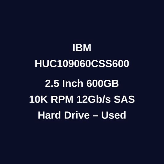 IBM HUC109060CSS600 600GB 2.5 Inch 10K RPM SAS 12Gb/s Hard Drive – Used – Untested