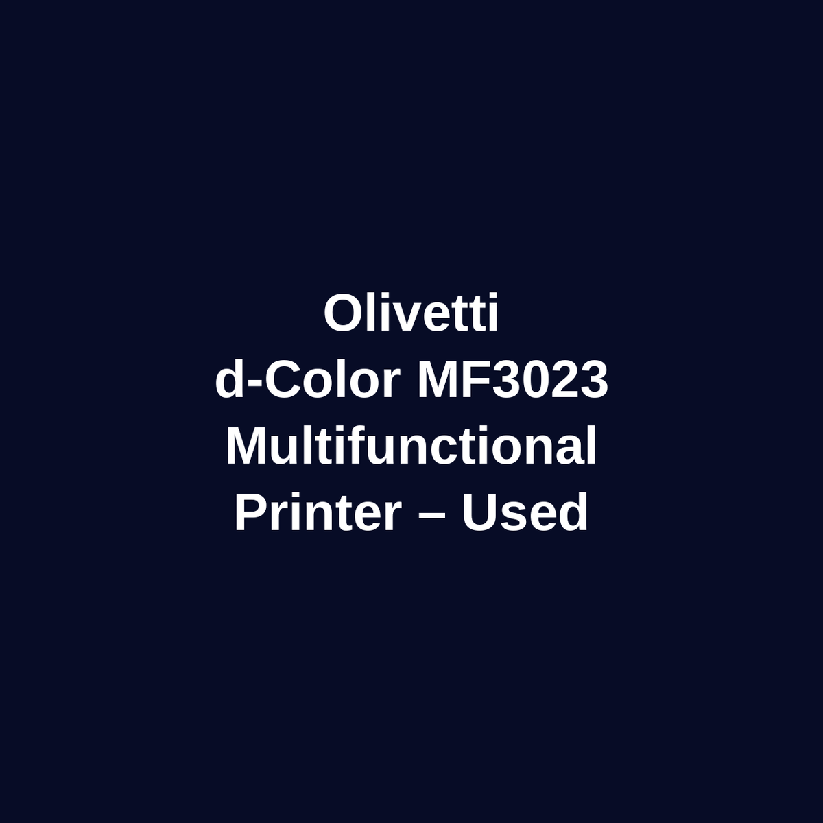 Olivetti d-Color MF3024 Multifunctional Colour Printer – Used
