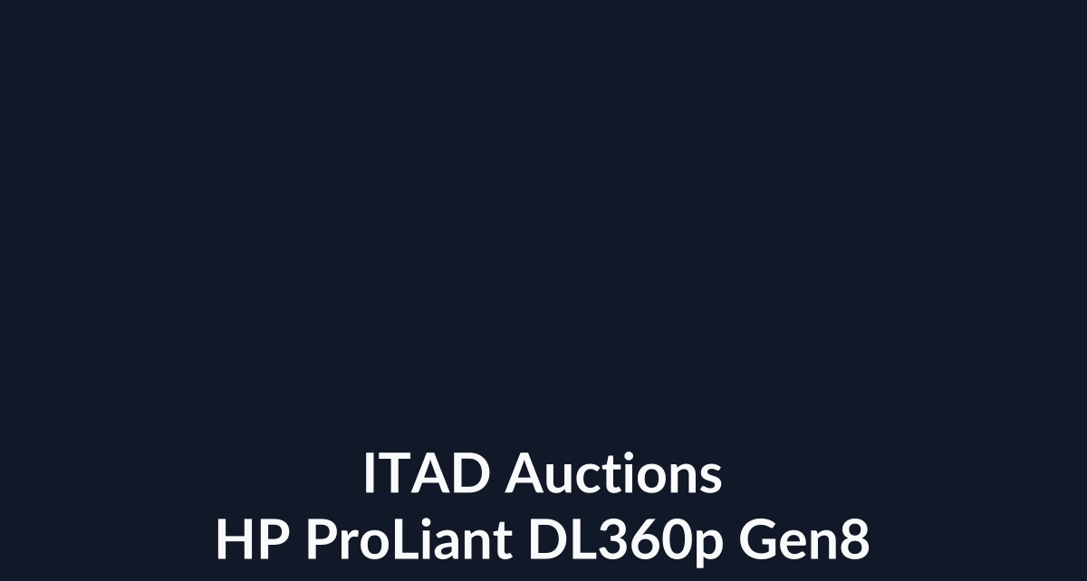 HP ProLiant DL360p Gen8 1U Rackmount Server – 8 SFF – 2 x Xeon E5-2640 – 8GB DDR3 – No HDD – P420i – Broadcom BCM5719 – 2 x 460W – 6 x Blanks – Refurb | ITAD Auctions