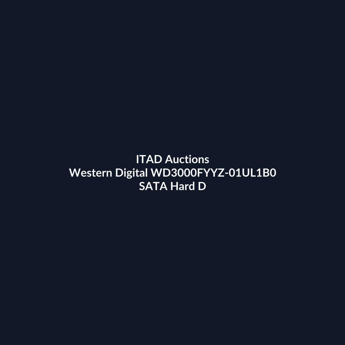 Western Digital WD3000FYYZ-01UL1B0 3.5 Inch 3TB 6Gb/s SATA 7.2K RPM Enterprise Hard Drive – Pre-Owned | ITAD Auctions
