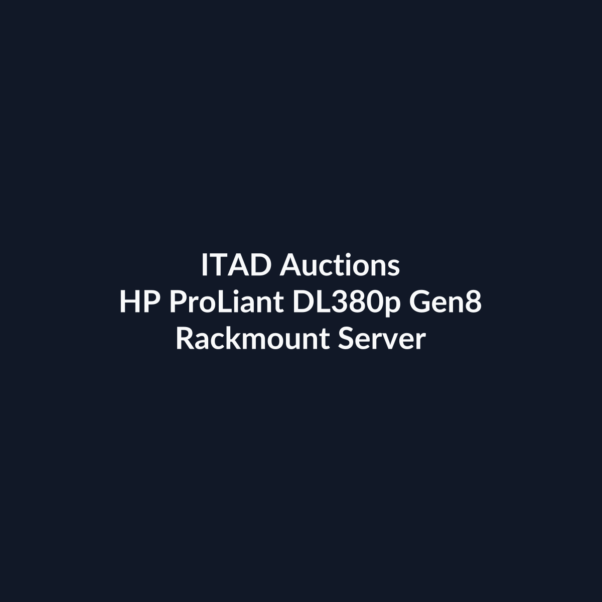 HP ProLiant DL380p Gen8 2U Rackmount Server - 8 SFF - Xeon E5-2620 - 8GB DDR3 - 2 X 450GB SAS - No RAID - Broadcom BCM5719 - 1 X 460W - 3 X Blanks - Refurb | ITAD Auctions