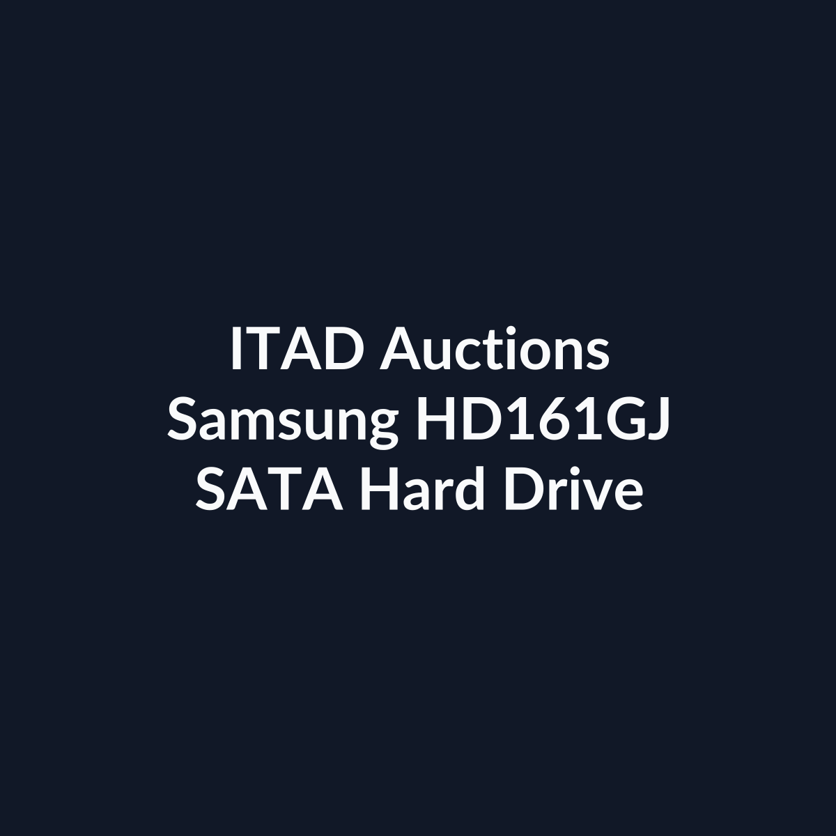 Samsung HD161GJ 3.5 Inch 160GB 7200 RPM 8MB Cache SATA 3Gb/s SpinPoint F1 Hard Drive – Pre-Owned | ITAD Auctions