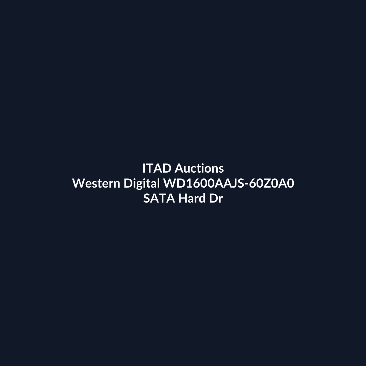 Western Digital WD1600AAJS-60Z0A0 3.5 Inch 160GB 7200 RPM SATA 3Gb/s Hard Drive – Pre-Owned | ITAD Auctions