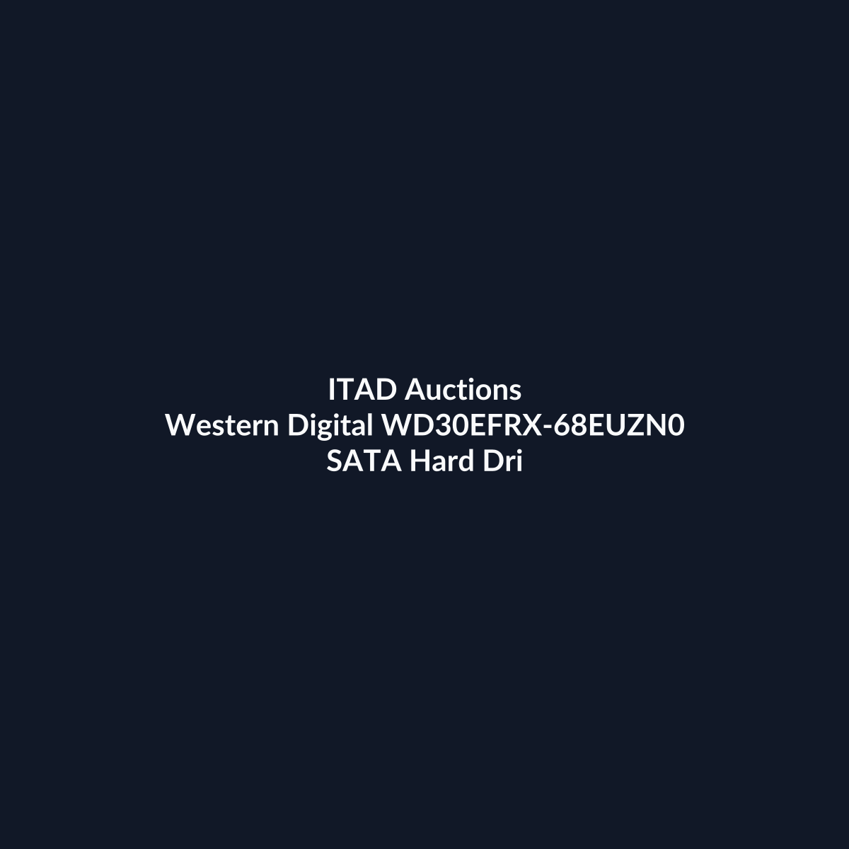 Western Digital WD30EFRX-68EUZN0 3.5 Inch 3TB SATA 5400 RPM WD Red Plus NAS Hard Drive – Pre-Owned | ITAD Auctions