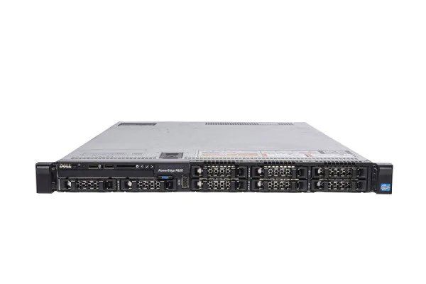 Dell PowerEdge R620 1U Rackmount Server – 10 SFF – 2 × Intel Xeon E5-2660 – 96GB DDR3 – 2 × 300GB SAS – No RAID – Intel i350 – 2 × 750W – 7 × Blanks – Used