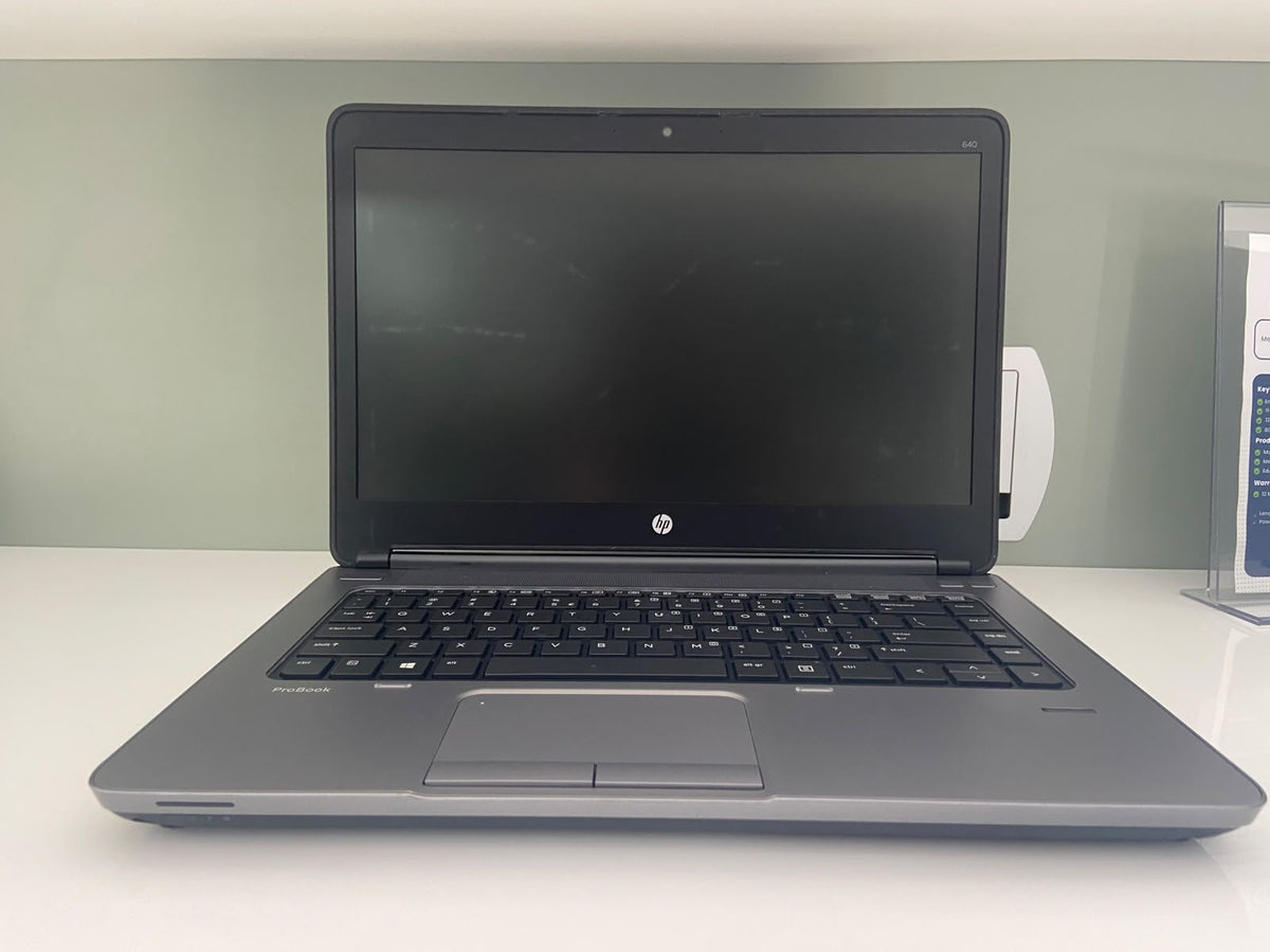 HP PROBOOK 640 G1 14 INCH LAPTOP - CORE I5-4200M - 8GB DDR3 - 240GB SATA SSD - WIN10PRO - SPOTS OF WHITE LIGHT ON LCD - USED