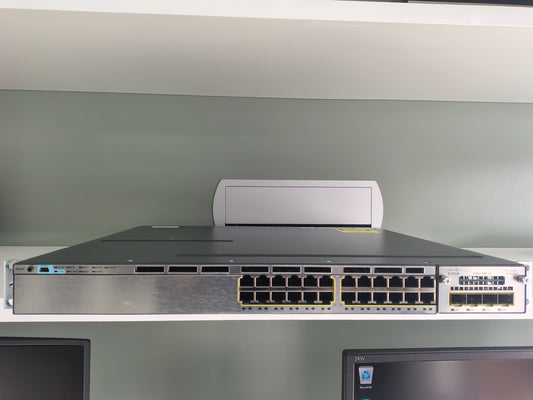 CISCO WS-C3750X-24T - DATA LAN BASE MANAGED SWITCH - Used