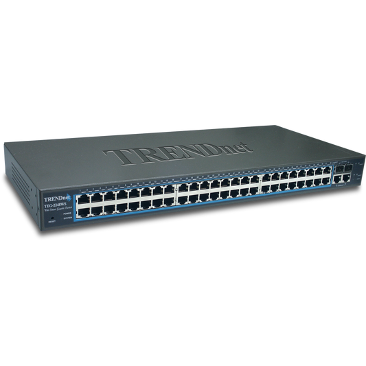 TRENDnet TEG-2248WS 48-Port Web Smart Switch – 4 Gigabit Ports – 2 Mini-GBIC Slots – Used