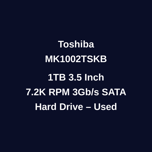 Toshiba MK1002TSKB 1TB 3.5 Inch 7.2K RPM 3Gb/s SATA Hard Drive – Used