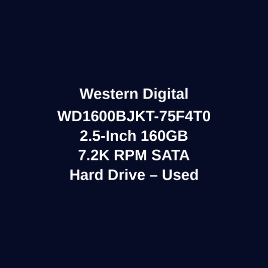 Western Digital WD1600BJKT-75F4T0 160GB 2.5 Inch 7.2K RPM SATA Hard Drive – Used – Untested